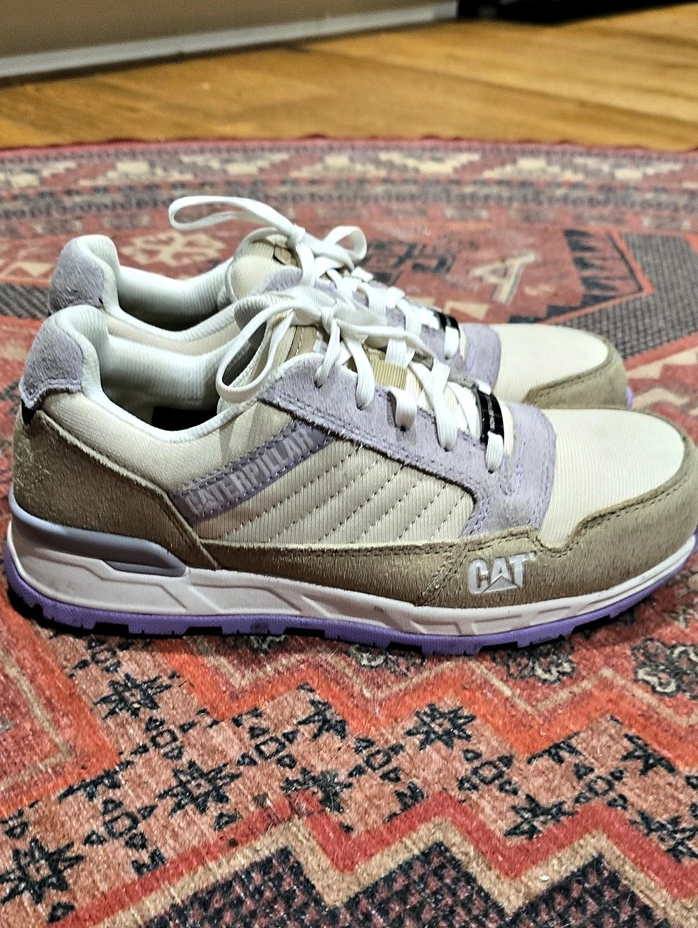 Caterpillar Venward Composite Toe Work Shoe Beige & Purple